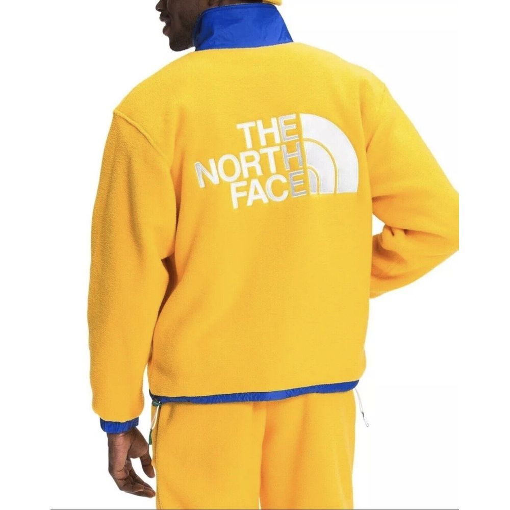 The North Face Mens XXL Gold COLOR BLOCK Full Zip Soft Fleece Jacket RARE - NEW! - Picture 2 of 8